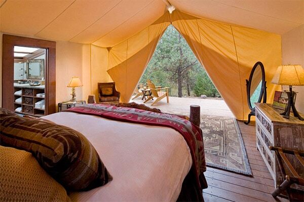 Fancy glamping tent