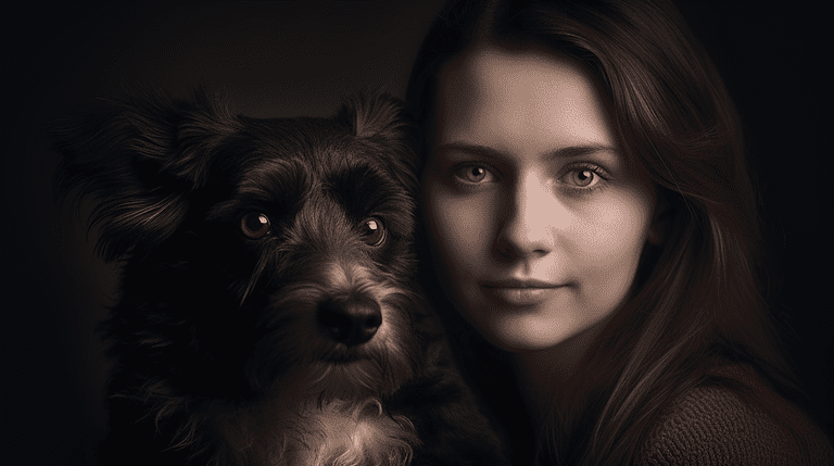 Woman and her emotional support dog