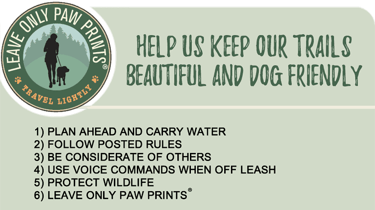 a sign that says help us keep our trails beautiful and dog friendly.
